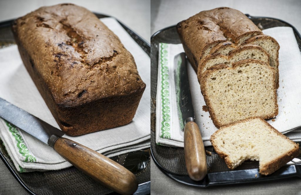 professional photograph of banana bread