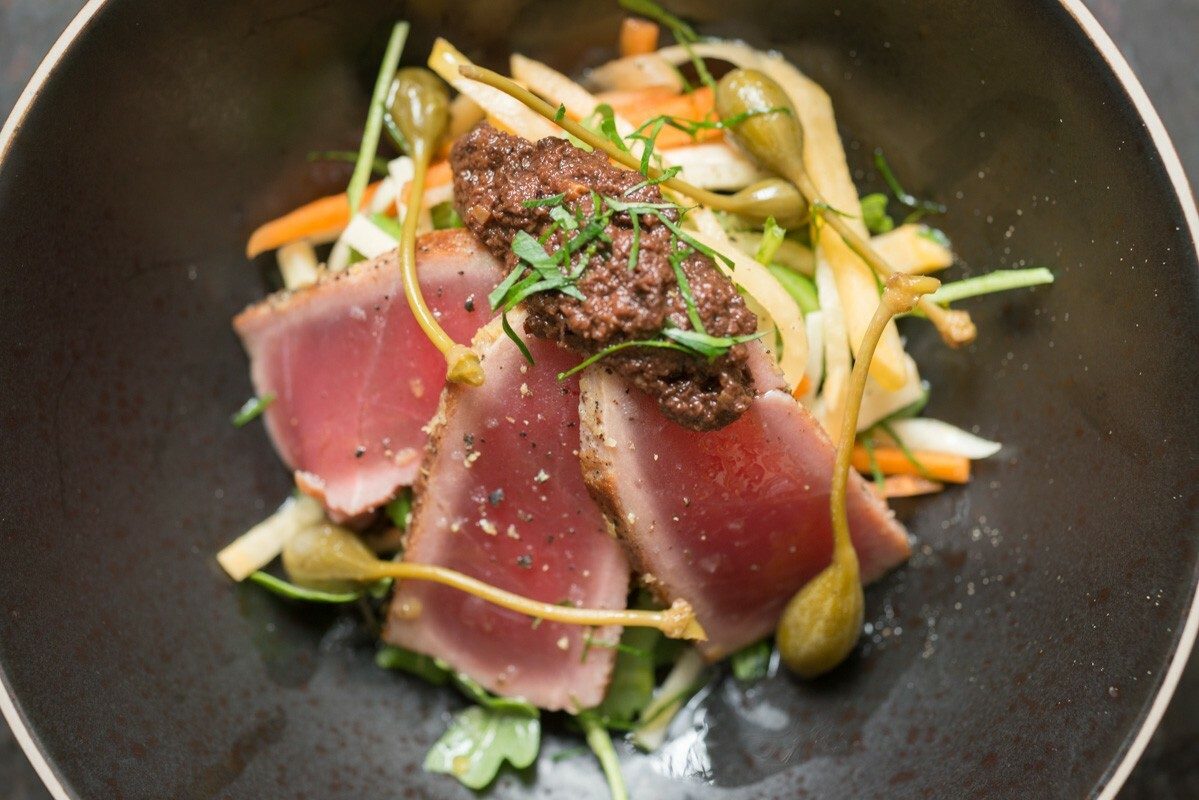 Seared Tuna with fermented mooli