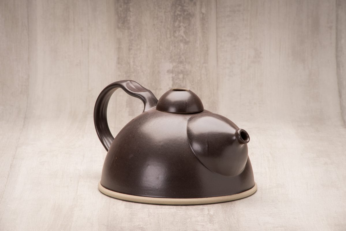 A Black Teapot or Kettle Facing Front