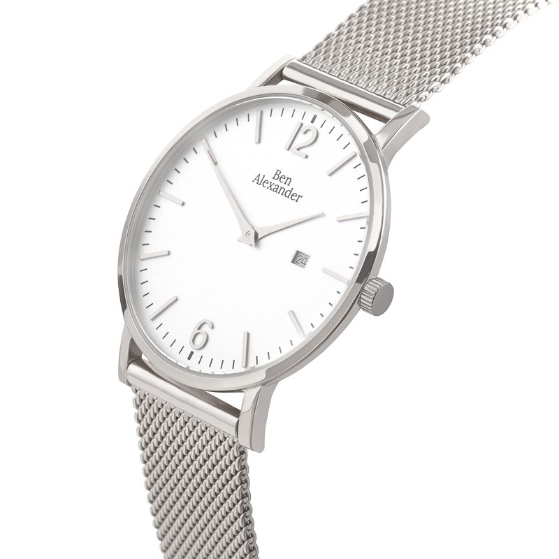 11-BEN-ALEXANDER-SILVER-WHITE-STRAP-ANGLE-PF