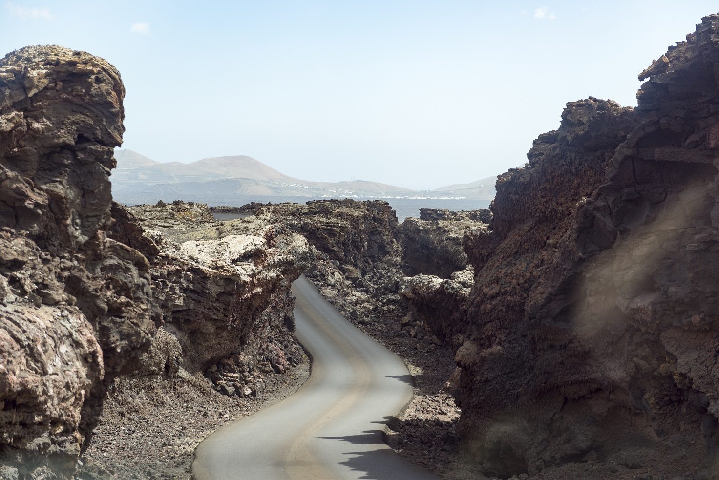 Roadway through lava formation
